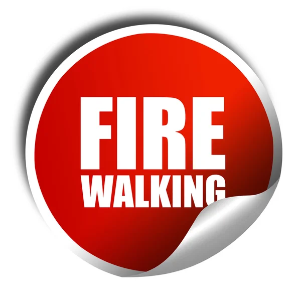 Eld promenader, 3d-rendering, en röd blank klistermärke — Stockfoto