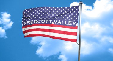 prescott valley, 3D rendering, city flag with stars and stripes clipart
