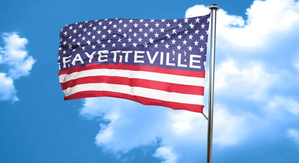 Fayetteville, rendering 3D, bandiera della città con stelle e strisce — Foto Stock