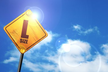 l boyutu, 3d render, parlak sarı trafik işaretleri