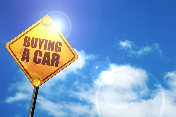 Holzblock, 3D-Rendering, leuchtend gelbes Verkehrszeichen — Stockfoto