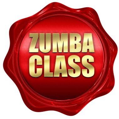 Zumba sınıfı, 3d render, bir kırmızı mum mühür