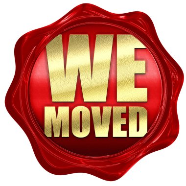 taşındık, 3d render, bir kırmızı mum mühür