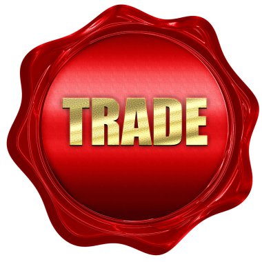 ticaret, 3d render, bir kırmızı mum mühür