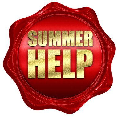 Yaz yardım, 3d render, bir kırmızı mum mühür