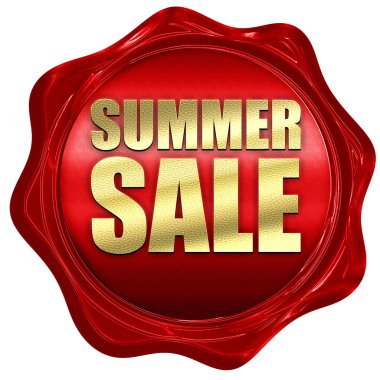 Yaz Satılık, 3d render, bir kırmızı mum mühür