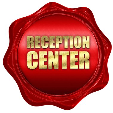 reception center, 3D rendering, a red wax seal clipart