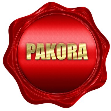 Pakora, 3d render, bir kırmızı mum mühür