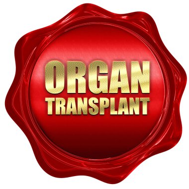 Organ nakli, 3d render, bir kırmızı mum mühür