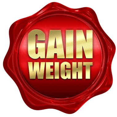 kazanç ağırlık, 3d render, bir kırmızı mum mühür