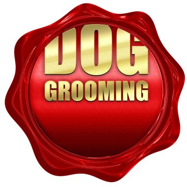 köpek bakım, 3d render, bir kırmızı mum mühür