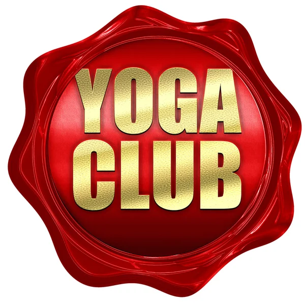 Club de yoga, rendu 3D, un sceau de cire rouge — Photo