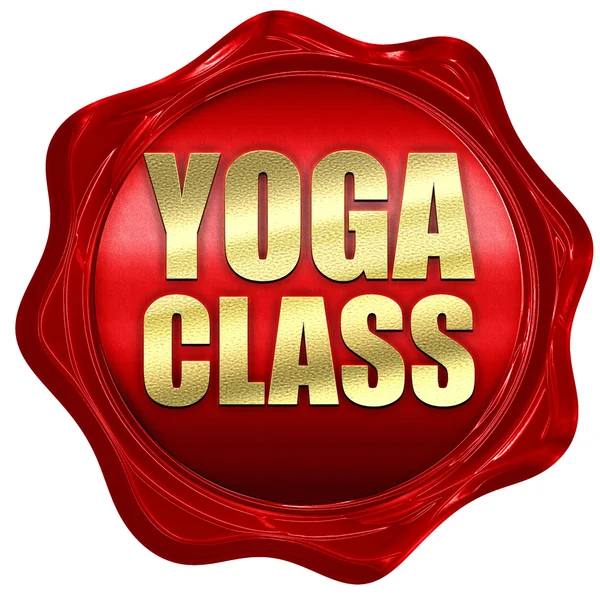 Cours de yoga, rendu 3D, sceau de cire rouge — Photo