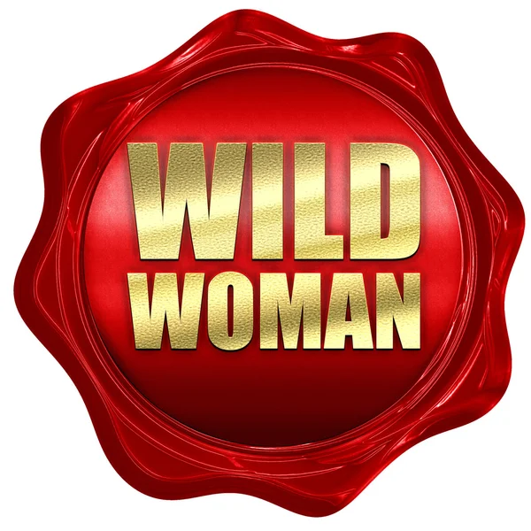 Vahşi kadın, 3d render, bir kırmızı mum mühür — Stok fotoğraf