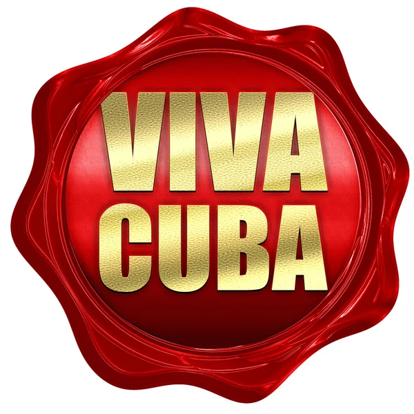 Viva cuba, 3D рендеринг, красная восковая печать — стоковое фото