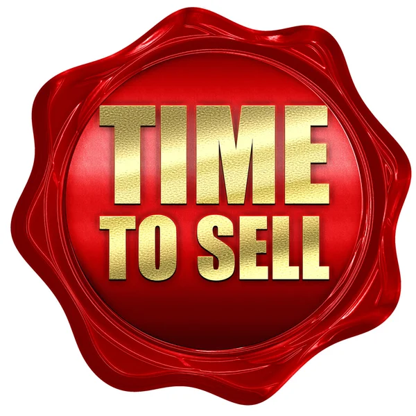 Time to sell, 3D rendering, a red wax seal — Stock Photo, Image