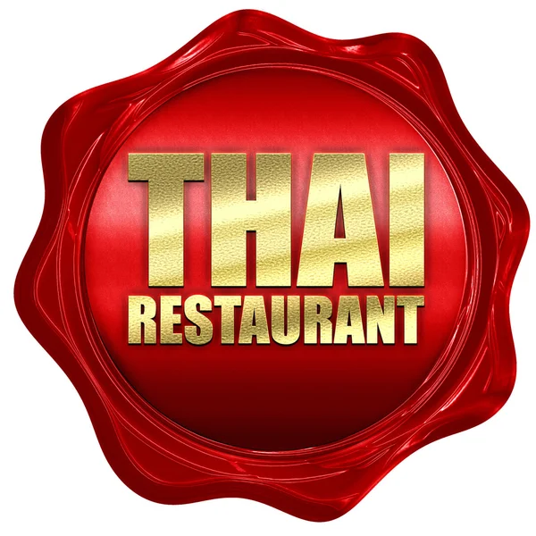 Restaurante tailandés, representación 3D, un sello de cera roja —  Fotos de Stock