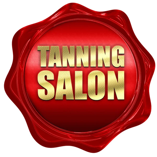Tanning salon, 3D rendering, a red wax seal — Stock Photo, Image