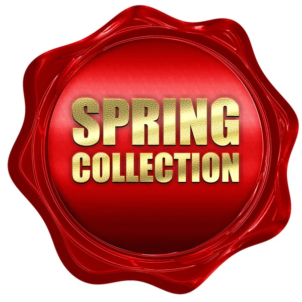 Colección de primavera, representación 3D, un sello de cera roja — Foto de Stock