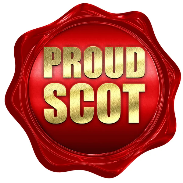 Scot fier, rendu 3D, un sceau de cire rouge — Photo