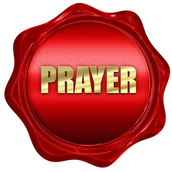 Oración, representación 3D, un sello de cera roja —  Fotos de Stock