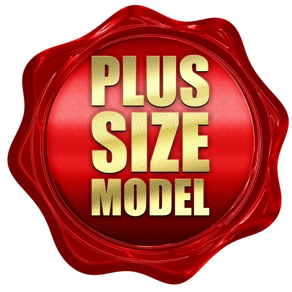 Plus size model, 3D-rendering, een rode lakzegel — Stockfoto