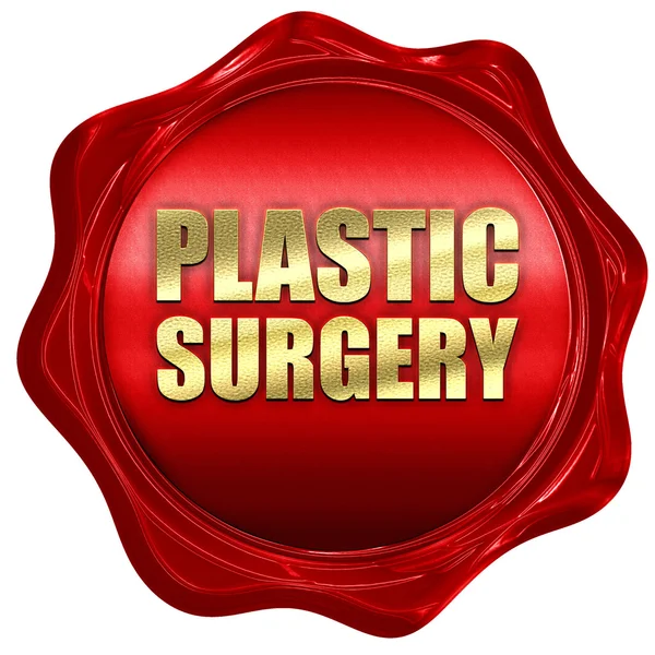 Cirugía plástica, representación 3D, un sello de cera roja — Foto de Stock