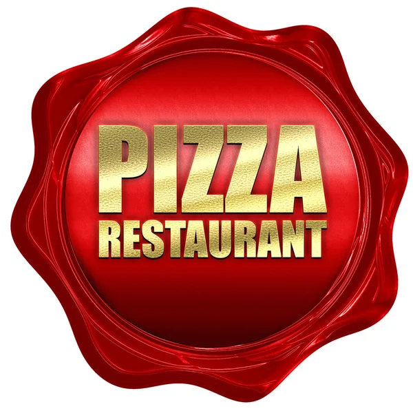 Pizza restauracja, renderowania 3d, czerwonym woskiem uszczelnienia — Zdjęcie stockowe