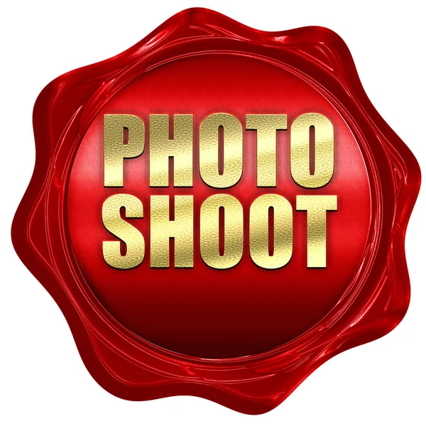 Sesión de fotos, representación 3D, un sello de cera roja — Foto de Stock