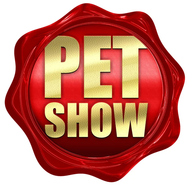 Pet show, rendu 3D, un sceau de cire rouge — Photo