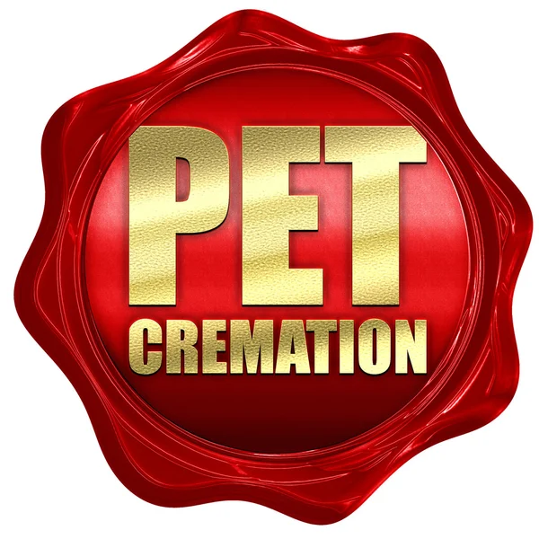 Pet cremation, 3D rendering, a red wax seal — Stock Photo, Image