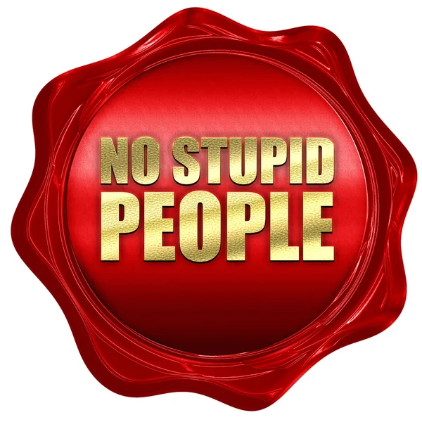 Hiçbir aptal insanlar, 3d render, bir kırmızı mum mühür — Stok fotoğraf
