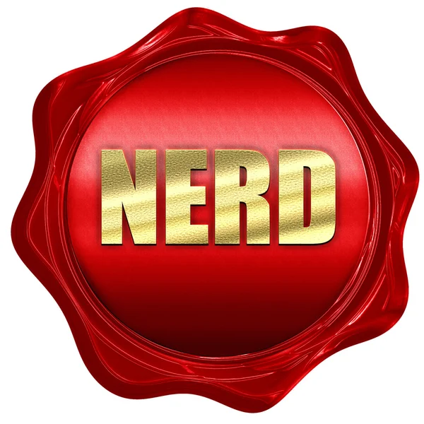 Nerd, 3D-Rendering, ein rotes Wachssiegel — Stockfoto