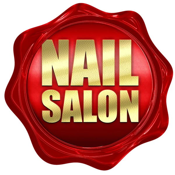 Nail salong, 3d-rendering, ett rött vax tätning — Stockfoto