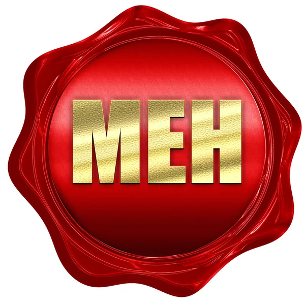 MEH, renderowania 3d, czerwonym woskiem uszczelnienia — Zdjęcie stockowe