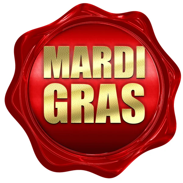 Mardi gras, 3D-Rendering, ein rotes Wachssiegel — Stockfoto