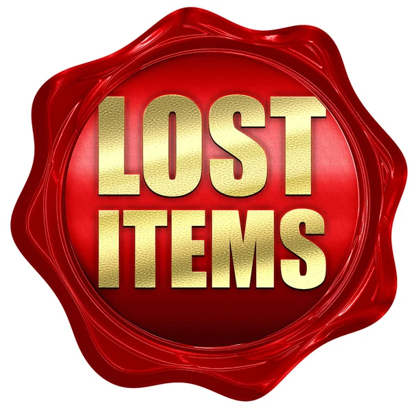 Objetos perdidos, representación 3D, un sello de cera roja —  Fotos de Stock
