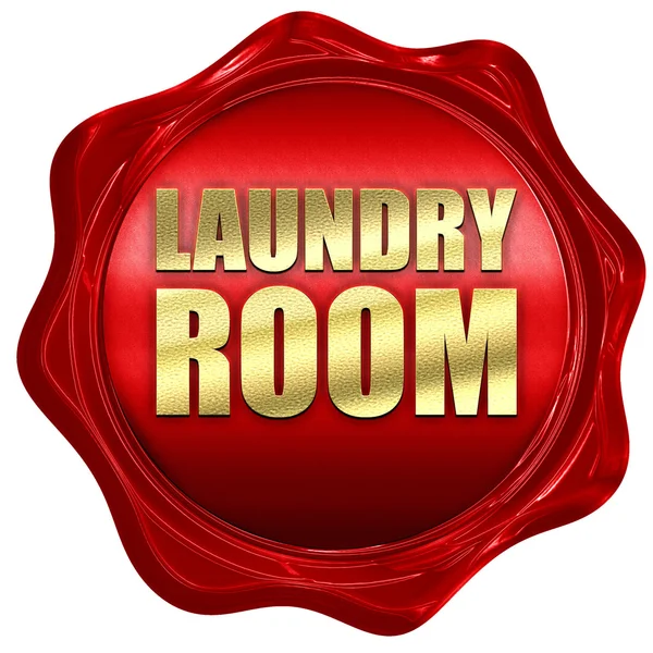 Çamaşır odası, 3d render, bir kırmızı mum mühür — Stok fotoğraf