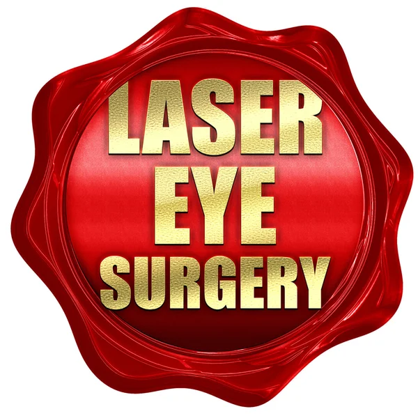 Laser-Augenchirurgie, 3D-Rendering, ein rotes Wachssiegel — Stockfoto