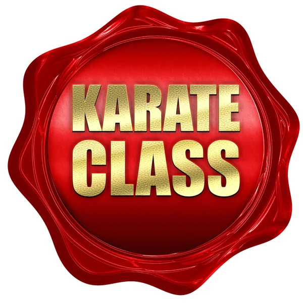 Karate klasse, 3D-rendering, een rode lakzegel — Stockfoto