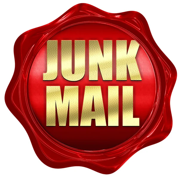 Junk mail, 3D rendering, a red wax seal — Stock Photo, Image