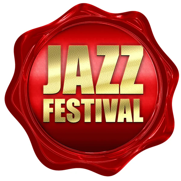 Festival de jazz, representación 3D, un sello de cera roja —  Fotos de Stock
