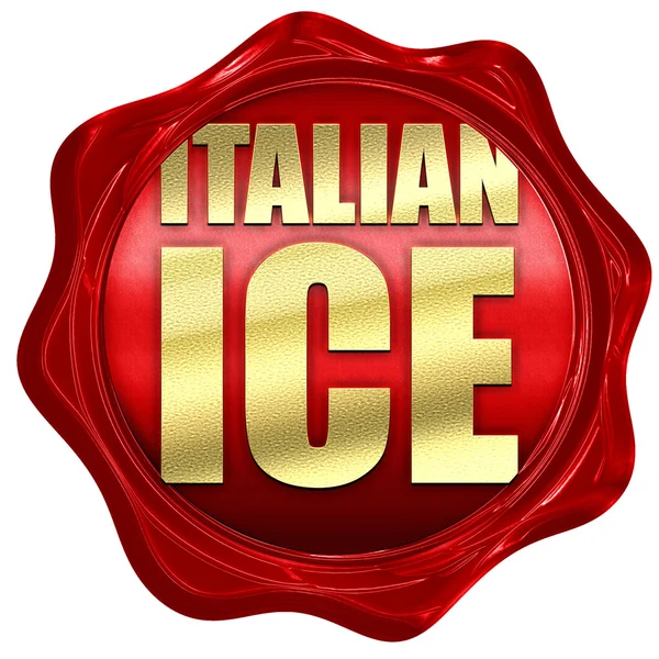 Ιταλική ice, 3d rendering, ένα κόκκινο κερί σφραγίδα — Φωτογραφία Αρχείου
