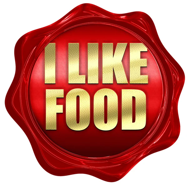 J'aime la nourriture, le rendu 3D, un joint de cire rouge — Photo