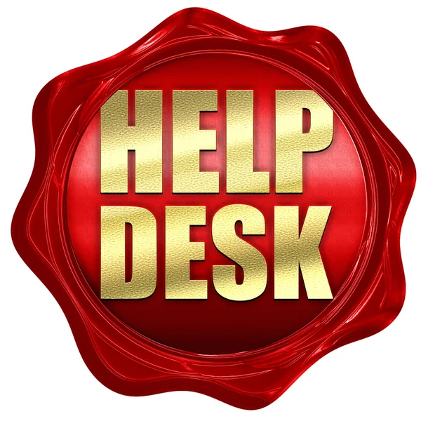 Helpdesk, 3D rendering, a red wax seal — Stock Photo, Image