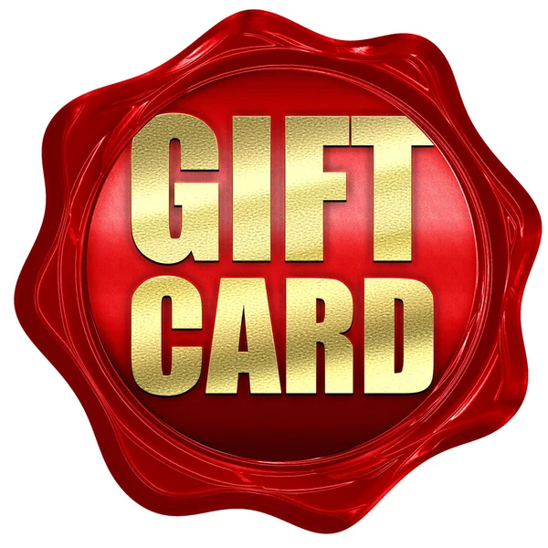 선물 카드, 3d 렌더링, 빨간색 왁 스 물개 — 스톡 사진
