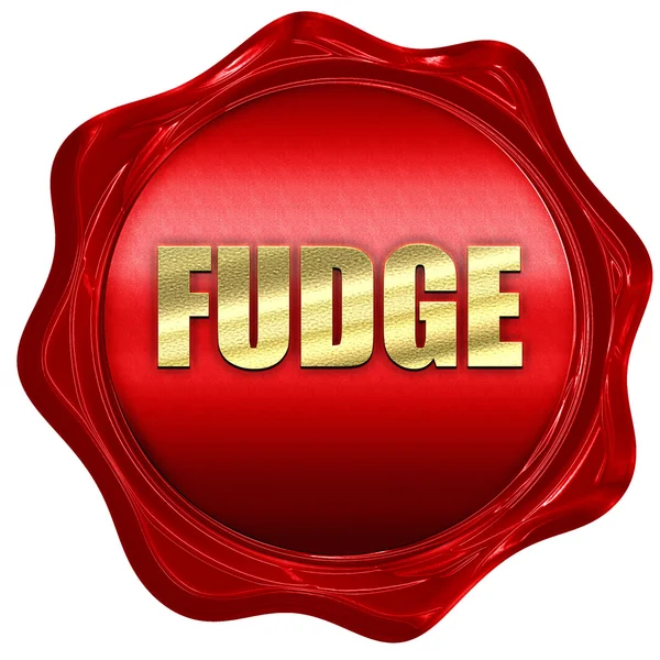 Fudge, 3D-Rendering, ein rotes Wachssiegel — Stockfoto