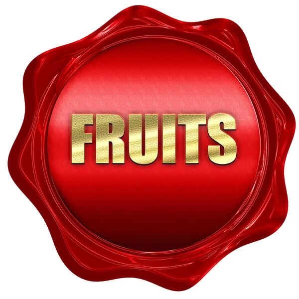 Vruchten, 3D-rendering, een rode lakzegel — Stockfoto