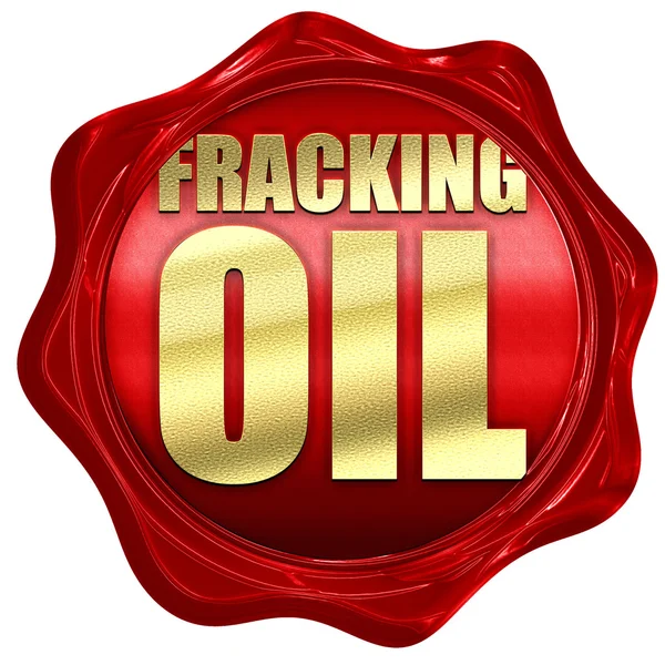 Fracking 油、3 d レンダリング、赤いワックス シール — ストック写真