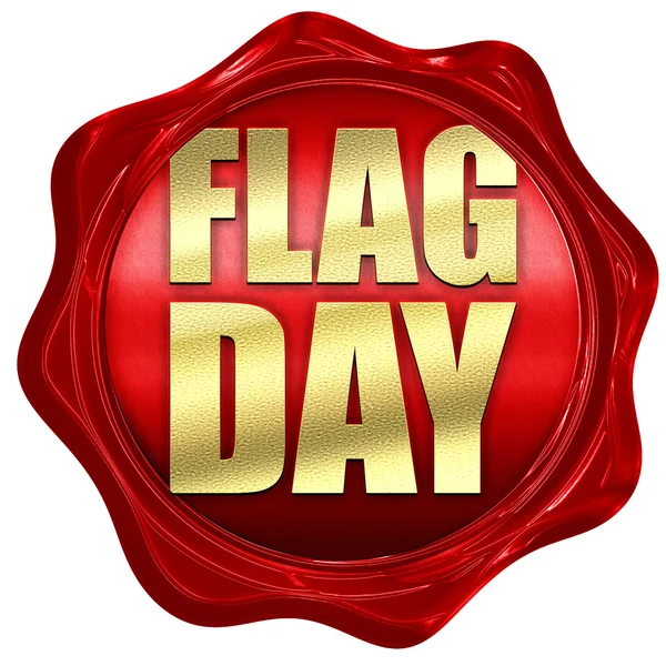 Vlajka den, 3d vykreslování, červenou voskovou pečetí — Stock fotografie